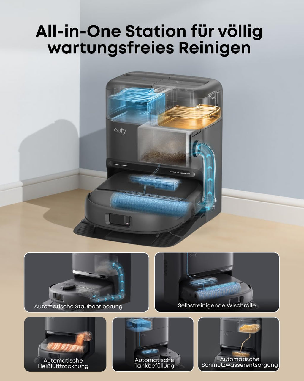 HydroJet C28 Saugroboter mit Wischfunktion Neuheit 2026 für gründliche Reinigung Saug und Wischroboter