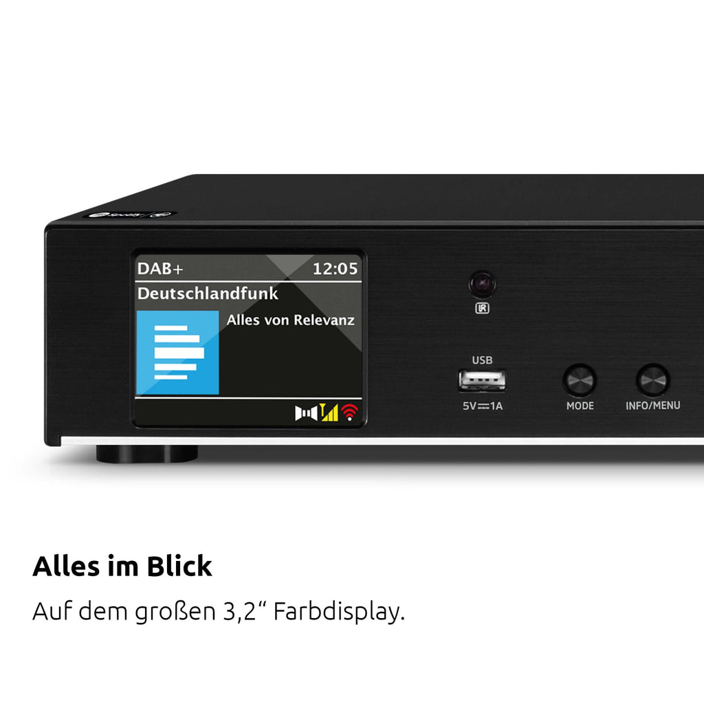 DIGITRADIO 143 V3 Digitalradio mit HiFi Tuner DAB+ und Internetradio Empfang für Zuhause und Büro