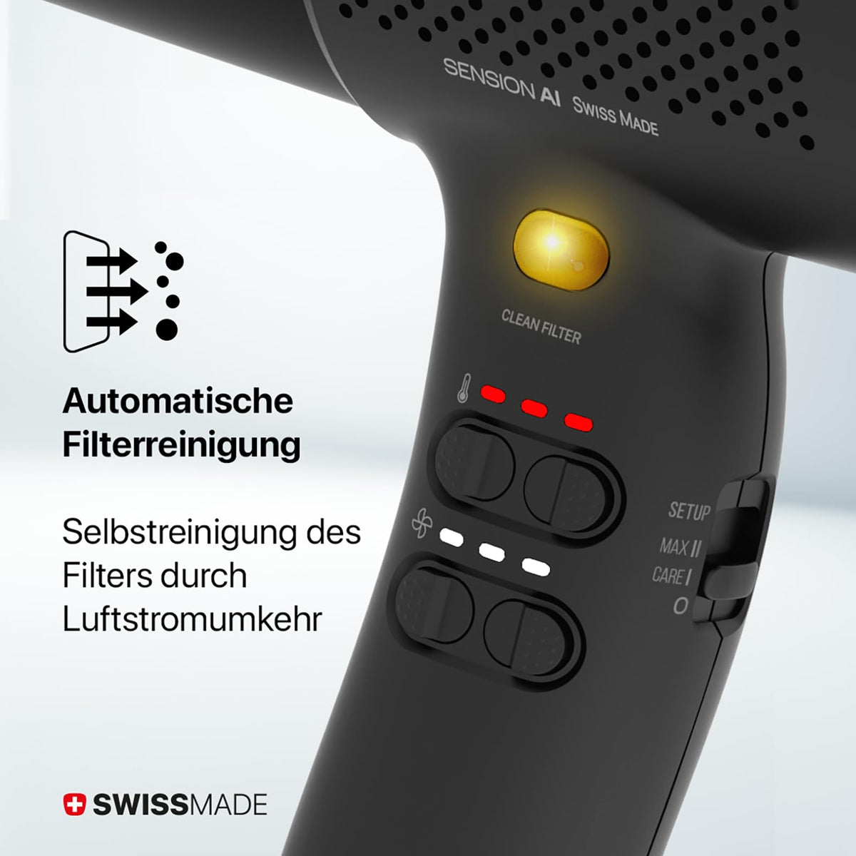 Sension AI Profi Haartrockner 2000W leistungsstark für schnelles Trocknen und Styling für Salon und Zuhause