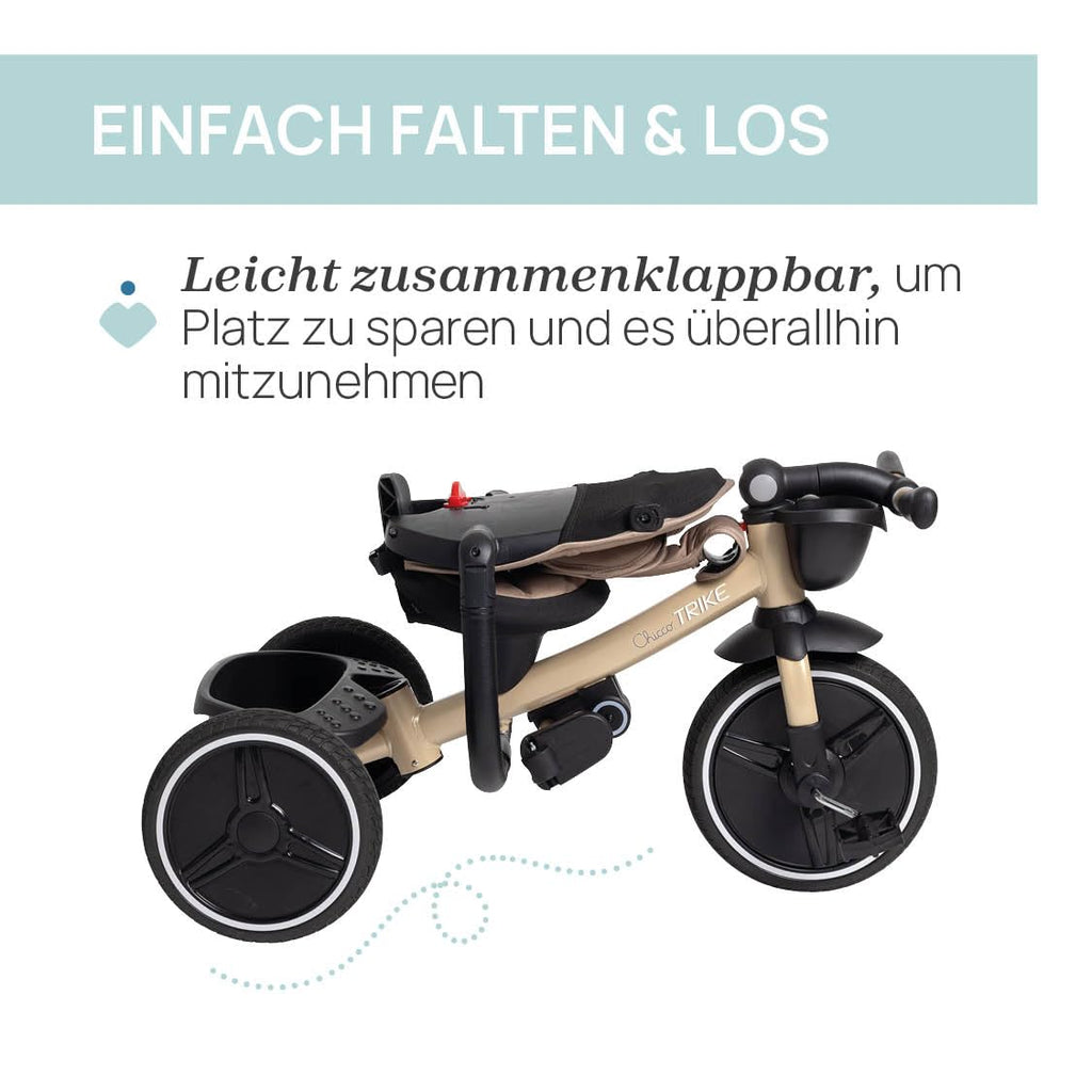 4in1 Dreirad abnehmbares Verdeck Eva Gummiräder Teleskop Schiebestange Freilaufpedale