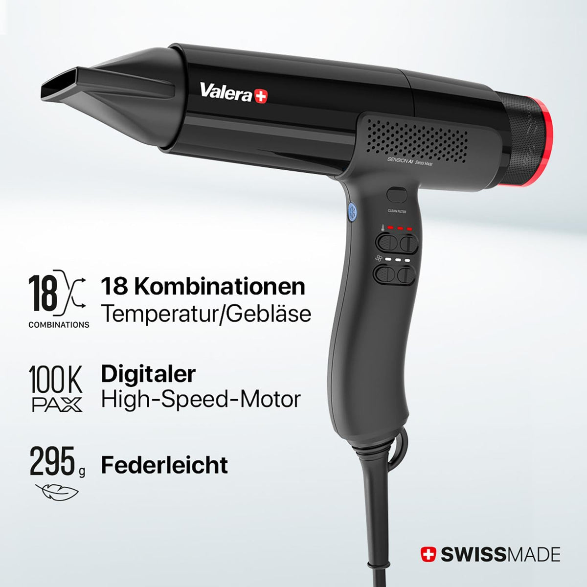 Sension AI Profi Haartrockner 2000W leistungsstark für schnelles Trocknen und Styling für Salon und Zuhause