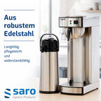 Kaffeemaschine mit Edelstahl Isolierpumpkanne 2,2 L Brühzeit 5 bis 6 Min Trockenlaufschutz 2,069 kW THERMO 24