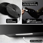 Dunstabzugshaube BASE6004S Wandhaube 60 cm kopffrei Energieklasse A+++ Wandmontage für Küche