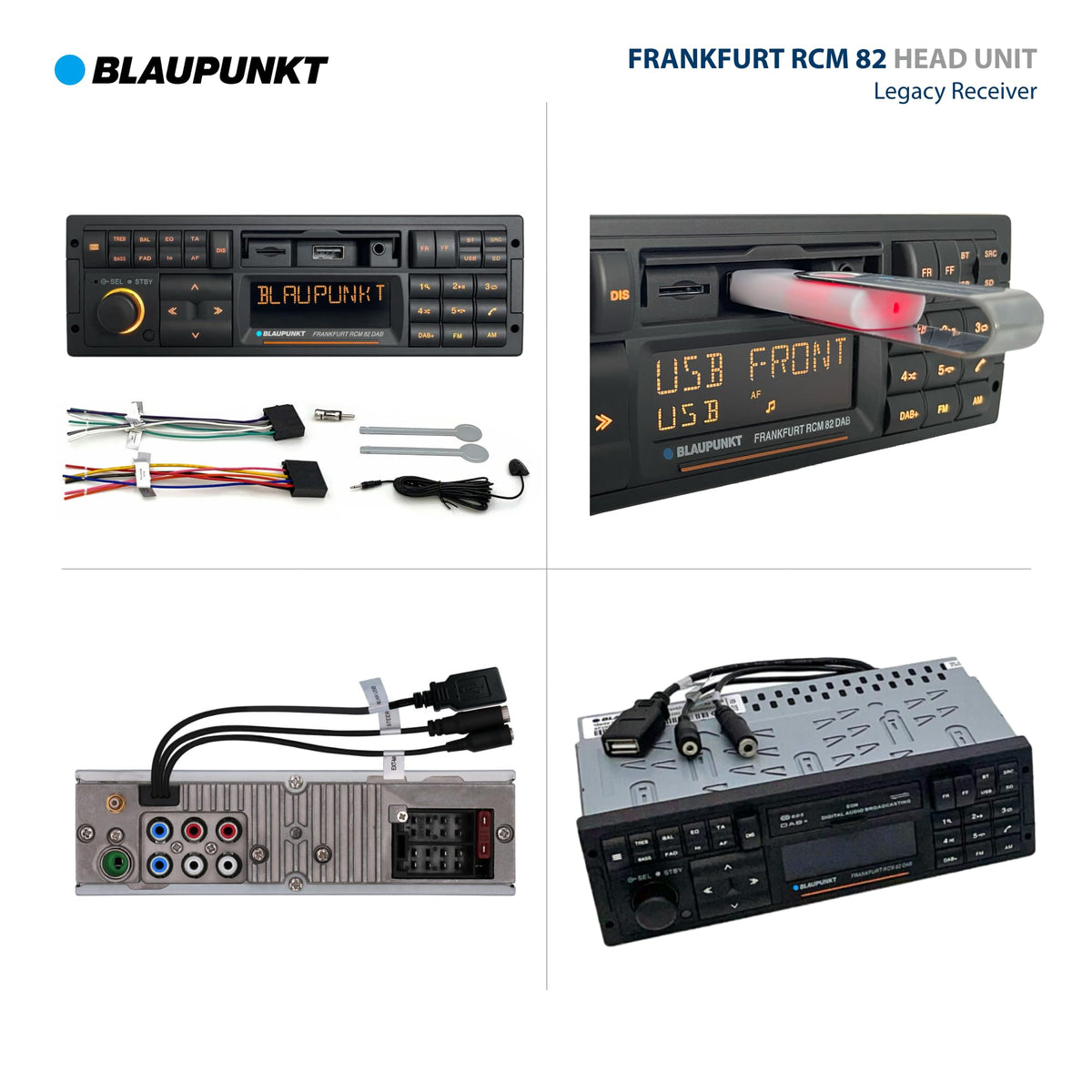 Frankfurt RCM 82 1 DIN Autoradio Youngtimer DAB+ Bluetooth Freisprecheinrichtung USB Aux SD Lenkrad FB 4x50W
