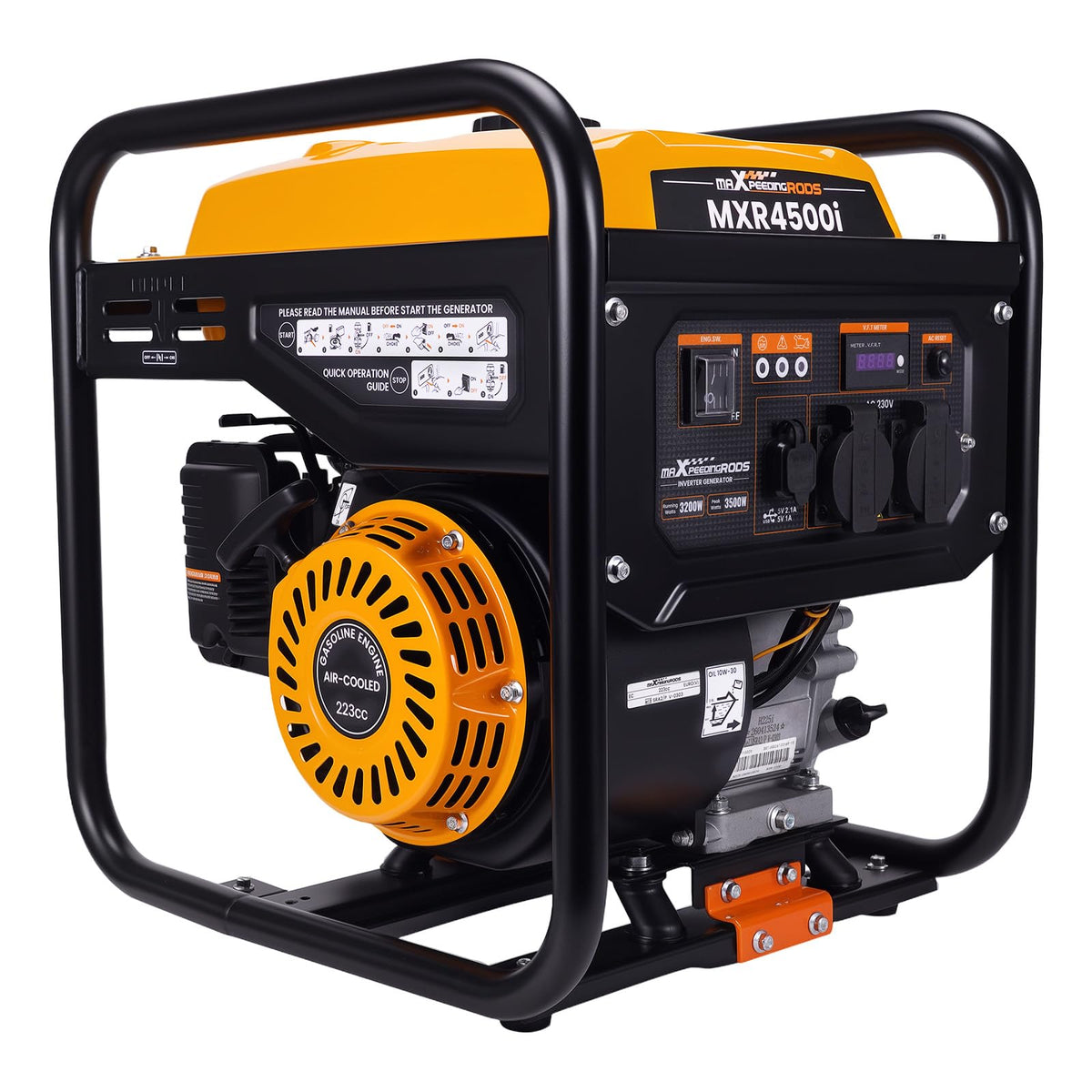 Tragbarer Inverter Stromgenerator 3500W Benzin 4 Takt 223cc Notstromaggregat Generator für Camping