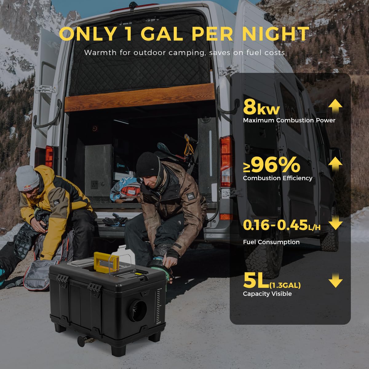 8kW Toolbox Dieselstandheizung 12V 24V DC 110 bis 240V AC Appsteuerung leise sparsam Wohnmobil LKW Zelt Garage