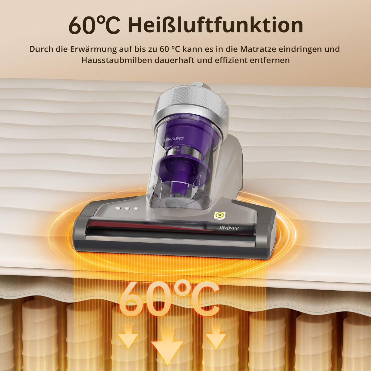 JV35 Milbensauger für Matratzen 700W UV C Licht Heißer Wind Doppelter Zyklon Matratzenreiniger für Betten Sofa