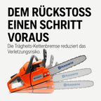 Benzinkettensäge 120 Mark II 38,2 cc X Torq Motor 14 Zoll Schiene für Garten und Forstarbeiten