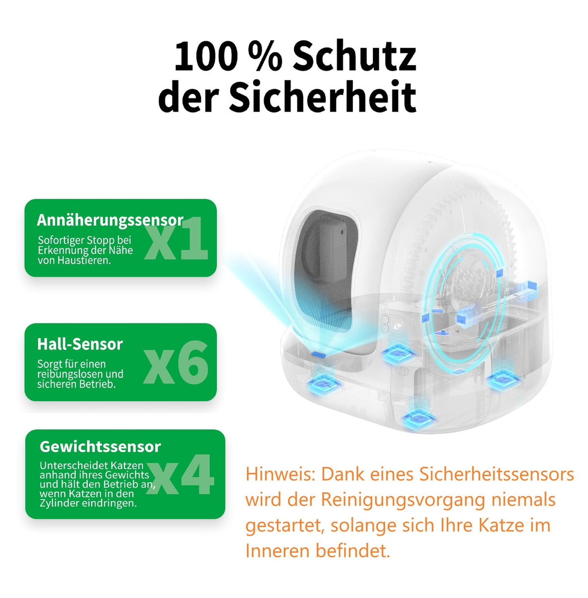 Pura Max 2 selbstreinigende Katzentoilette 76L xSecure Geruchsbeseitigung App Steuerung für mehrere Katzen