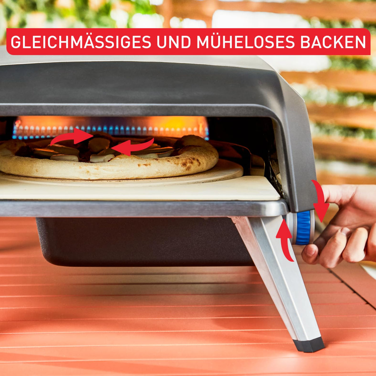 Pizza Pronto Gas Pizzaofen für den Außeneinsatz bis 400 Grad Celsius für Camping Garten Terrasse