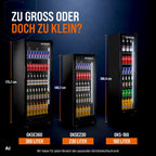 Getränkekühlschrank 230 Liter 4 Böden schwarz GKSE230 Energieklasse B für Gastronomie und Gewerbe