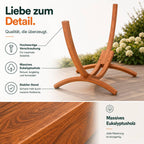 Outdoor Hängemattengestell Modell 24 aus Eukalyptusholz robust wetterfest stabil für Garten Terrasse Balkon