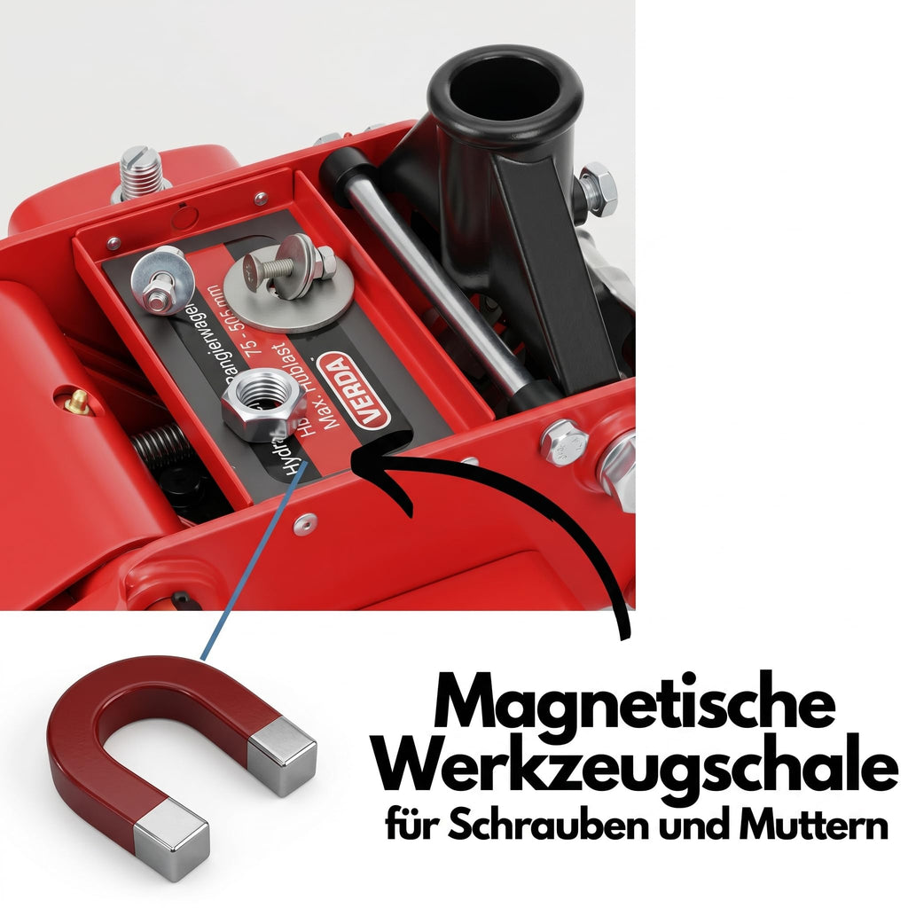 Wagenheber hydraulisch 3T Rangierwagenheber flache Hubhöhe 75 bis 515 mm Fußpedal Doppelpumpsystem SUV stabil