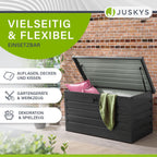 Metall Aufbewahrungsbox Limani 380 Liter Outdoor Box wasserdicht abschließbar Gartenbox Kissenbox Anthrazit