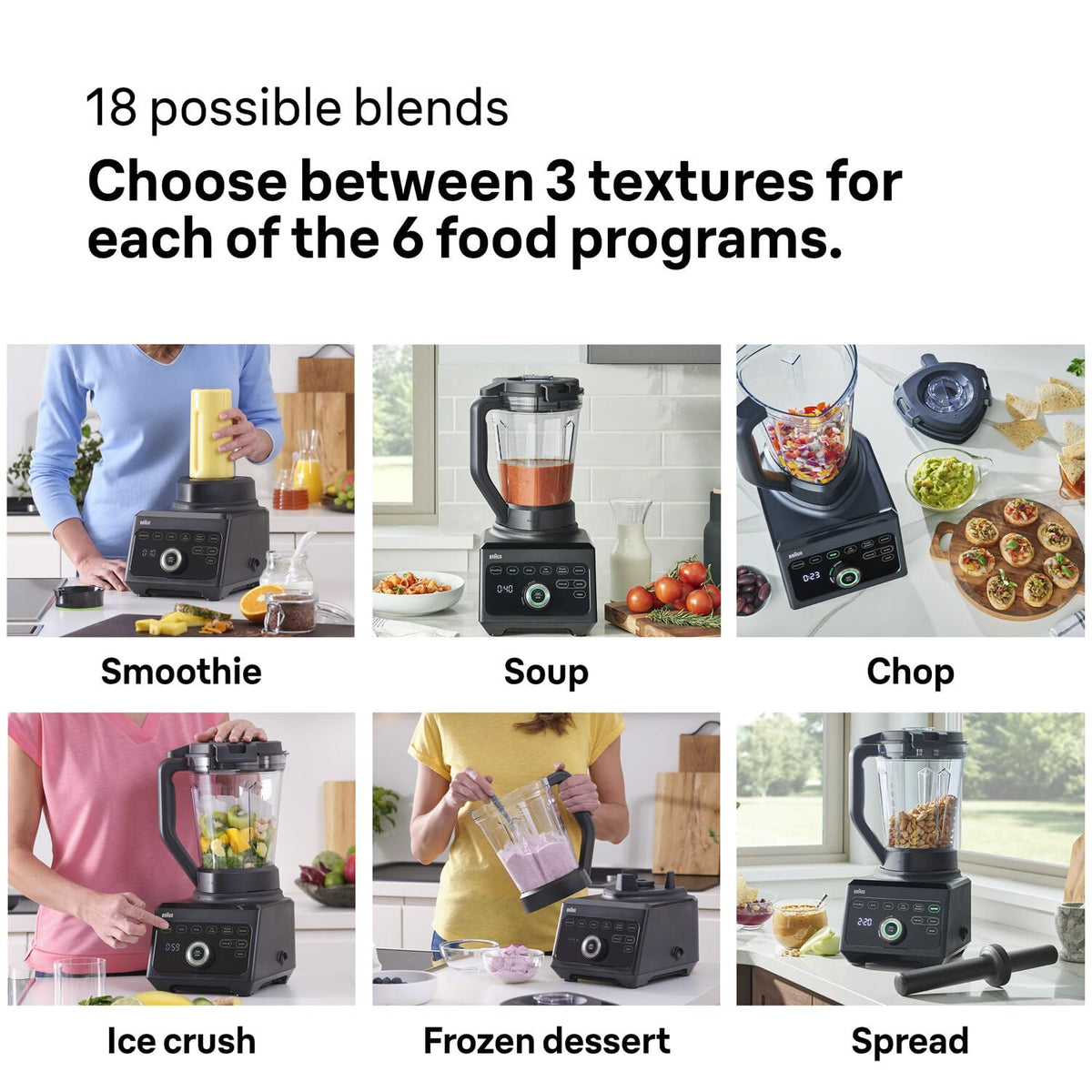 PowerBlend 9 JB9040BK Hochleistungsstandmixer 1600 Watt 2 l Tritanbehälter 18 Programme 10 Stufen Schwarz