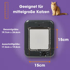 Mikrochipaktivierte Katzenklappe 360 in grau mit Mikrochipserkennung für mehr Sicherheit und Komfort