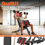 Klappbare Hantelbank 8 in 1 Trainingsbank 350 kg belastbar Hyperextension verstellbar für Ganzkörpertraining