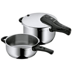 Perfect Schnellkochtopf Set Induktion zweiteilig 4,5l und 3l Edelstahl poliert 2 Kochstufen Einhandregler