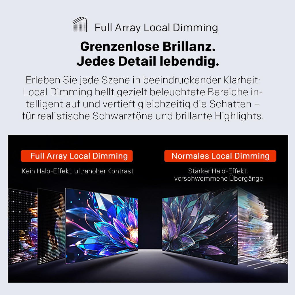 60 Zoll Fernseher QD Mini LED 4K Smart TV Google TV HDR10 Plus Dolby Vision Atmos Local Dimming MEMC 60CGNH70Z