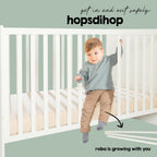 Babybett Set Adam und Eule 70x140 cm Bettwäsche Himmel Matratze höhenverstellbar Juniorbett umbaubar Holz weiß