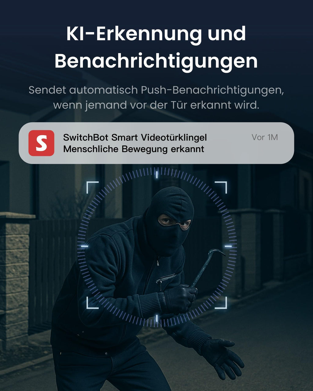 WLAN Türklingel mit Kamera 2K Video Türklingel für Haustür Wohnung Zuhause mit klarer Videoqualität