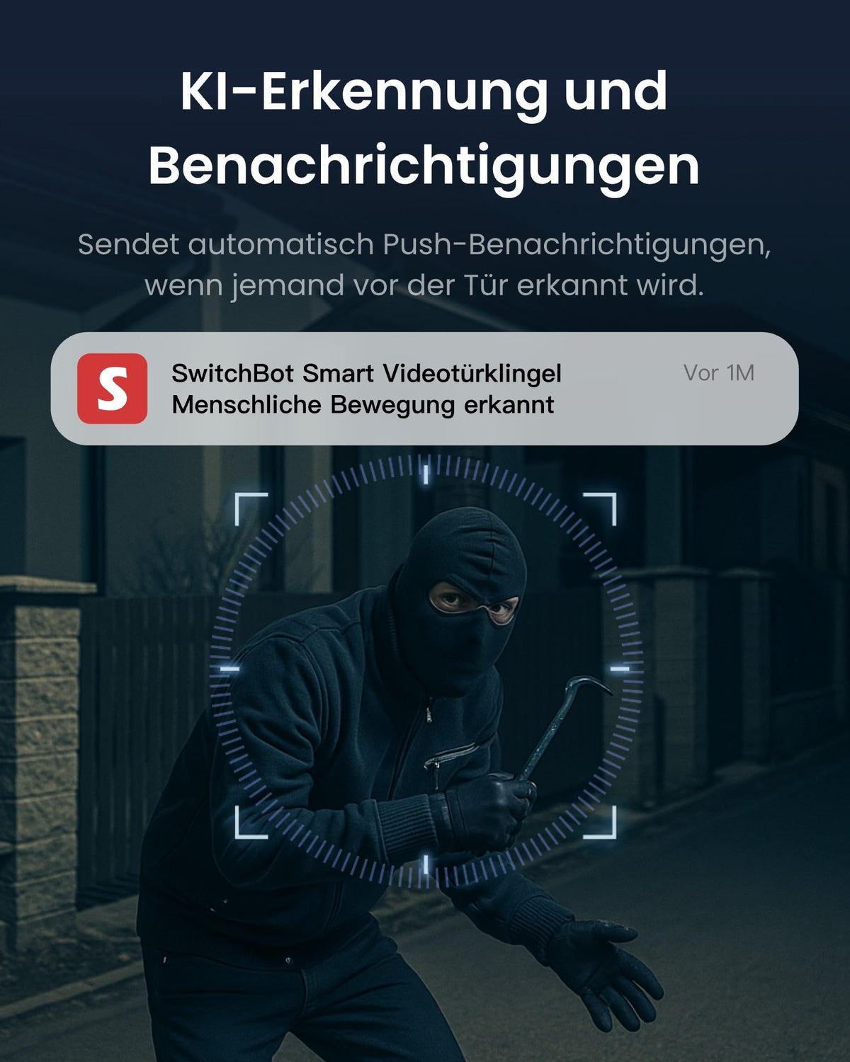 WLAN Türklingel mit Kamera 2K Video Türklingel für Haustür Wohnung Zuhause mit klarer Videoqualität