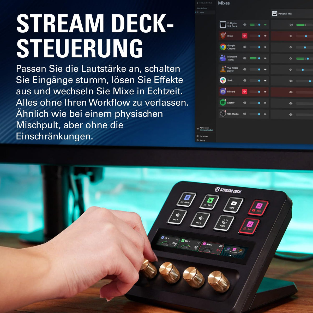Wave XLR MK.2 USB Audio Interface und DSP Mixer für Streaming Podcasting mit 24 Bit 96 kHz und Monitoring