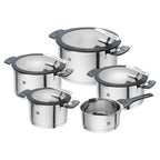 Simplify Kochtopf Set 5 teilig mit integriertem Sieb Induktionsgeeignet grau Kochgeschirr Set