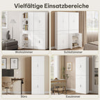 Aktenschrank Büroschrank für Büro mit Schublade und Türen 60x180x34 cm weiß Büromöbel Stauraum