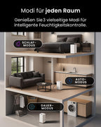 OmniDry Luftentfeuchter mit App WLAN 12L in 24h Wäschemodus Feuchtigkeitssensor Timer gegen Schimmel bis 25m²