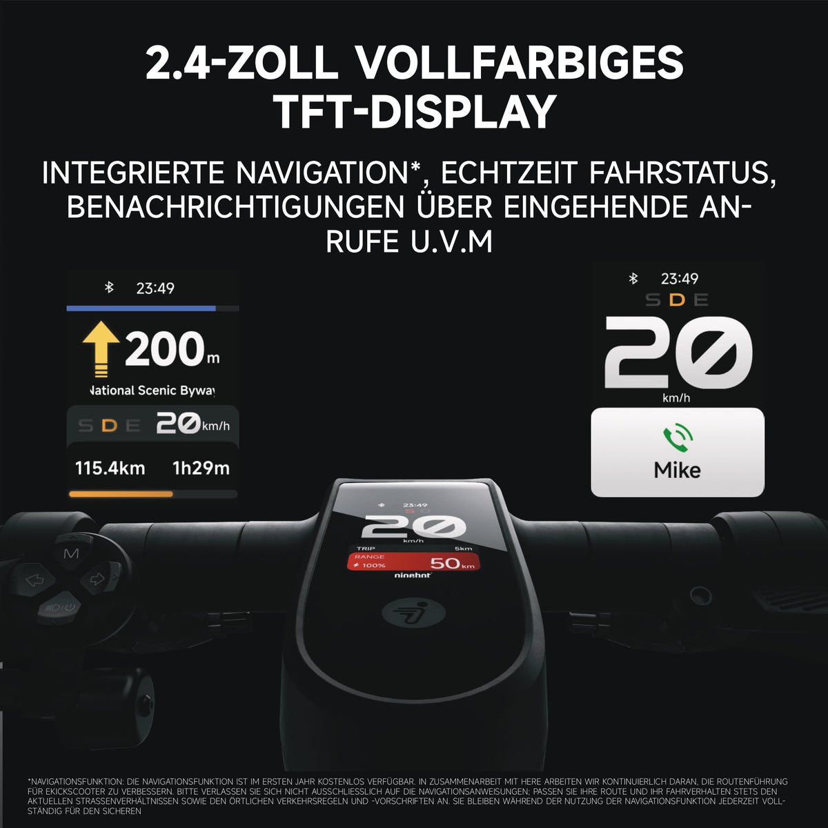 MAX G3 D E Scooter Zulassung 80 km Eco 75 km Sport duale Hydraulikfederung 130kg Smart Display 3,5h Ladezeit