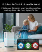 OmniDry Luftentfeuchter mit App WLAN 12L in 24h Wäschemodus Feuchtigkeitssensor Timer gegen Schimmel bis 25m²