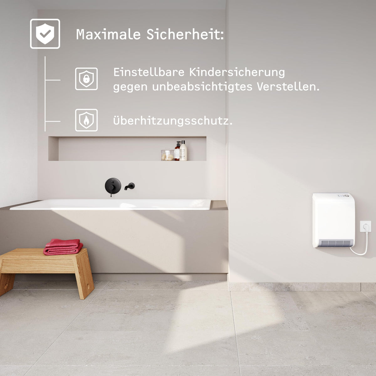 CK 20 Trend LCD Keramik Heizlüfter energiesparend für ca 25 m² TÜV Wochentimer Bad 2 kW 236653