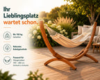 Outdoor Hängemattengestell Modell 24 aus Eukalyptusholz robust wetterfest stabil für Garten Terrasse Balkon