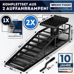 Hydraulische Auffahrrampe für Pkw 2er Set höhenverstellbar bis 4 t robust und tragfähig für Garage