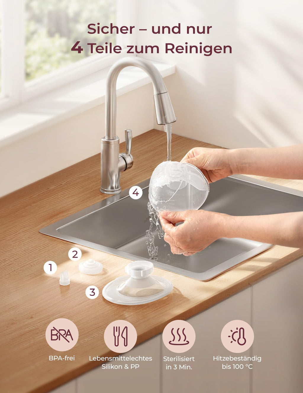 M5 Smart tragbare elektrische Milchpumpe handsfree per App steuerbar 1 Pack Grau für Stillende