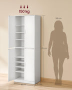 Platzsparender Schuhschrank schmal mit 4 Türen und 9 Ebenen Schuhregal für Flur 60 x 36 x 175,1 cm
