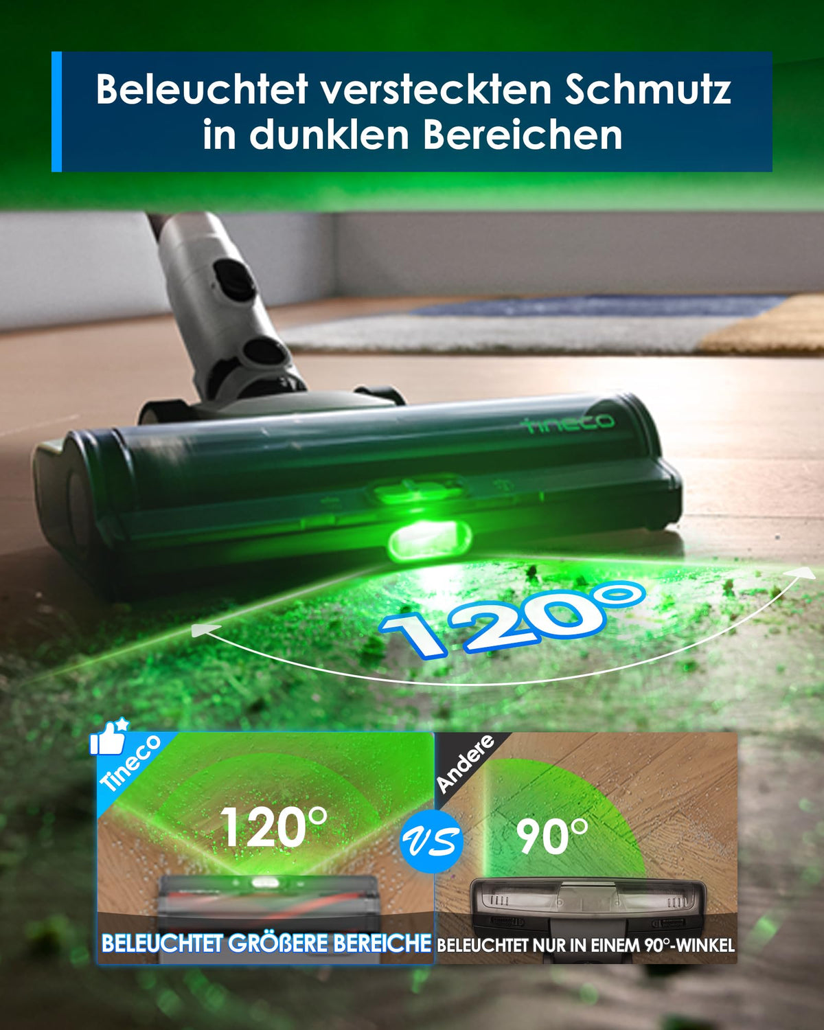 Pure ONE A50S Plus kabelloser Akku Stabstaubsauger 70 Min 185W 1L 3DSense Power Bürste für Tierhaare