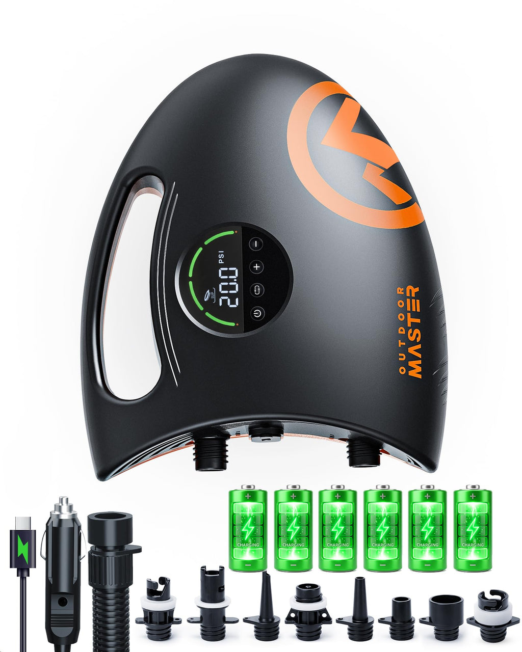 Shark 2S 88,8Wh elektrische SUP Pumpe zum Aufpumpen und Ablassen, tragbare Luftpumpe mit Akku für Paddleboard