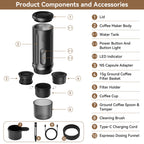 Selbstaufheizende tragbare Espressomaschine 8 Tassen 20 bar 3x4500mAh CERApresso NS Kapseln Kaffeepulver