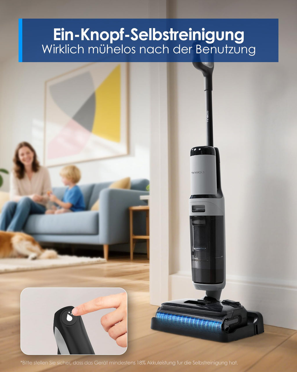 Floor ONE i5 Stretch Nass Trockensauger Wischsauger 180 Grad Lay Flat Anti Tangle für Hartböden