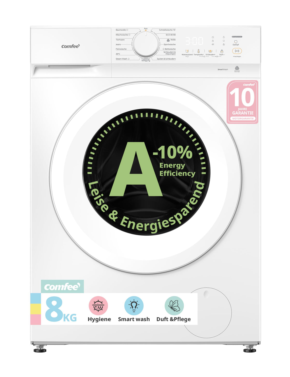 Frontlader Waschmaschine 8 kg Energieklasse A minus 10 Prozent weiß CF08EWP05W Energieklasse A