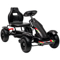 Gokart Tretauto Kinderfahrzeug mit Handbremse Pedal Gokart Schwarz