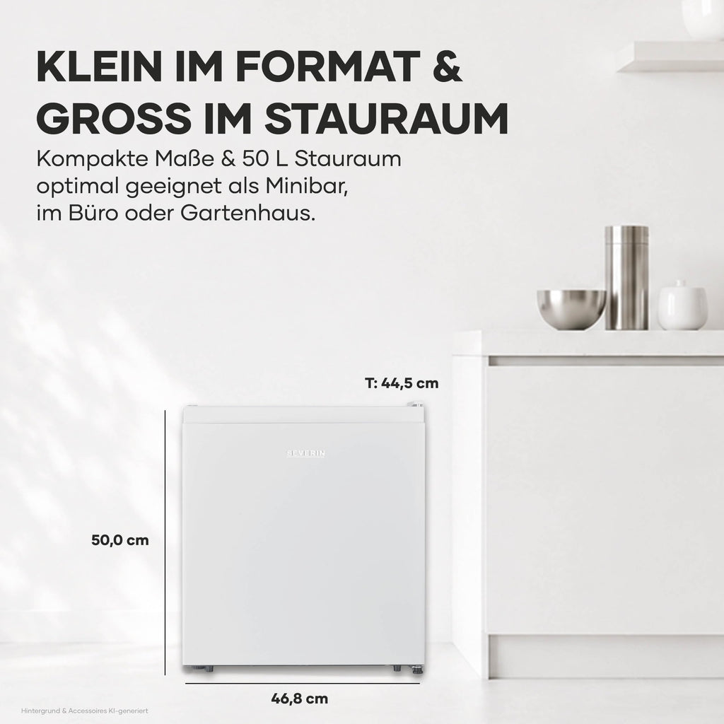 Kühlbox mit Kältefach besonders leise wechselbarer Türanschlag 50 L Nutzinhalt weiß KB 8884 Energieklasse E