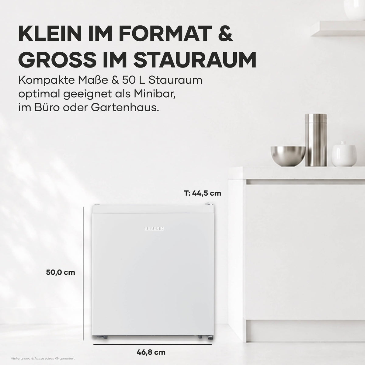 Kühlbox mit Kältefach besonders leise wechselbarer Türanschlag 50 L Nutzinhalt weiß KB 8884 Energieklasse E