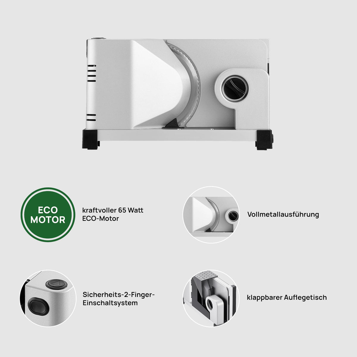 Allesschneider Icaro 7 elektrischer Allesschneider mit Eco Motor silbermetallic