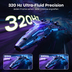 Gaming Monitor 24.5 Zoll 320Hz 1920x1080 1ms MPRT Fast IPS Adaptive Sync HDR TÜV HDMI DP VESA AMZG25F6F