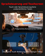 F7N Touch 4K Starvis 2 Dashcam Auto vorne hinten Sprachsteuerung für gestochen scharfe Aufnahmen