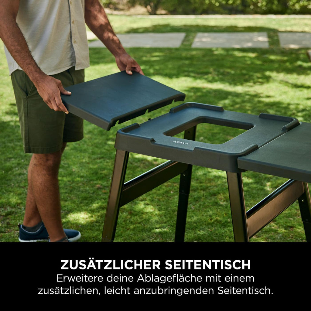 Woodfire Verstellbarer Ständer und Beistelltisch für Außenofen und Grill als praktisches Zubehör