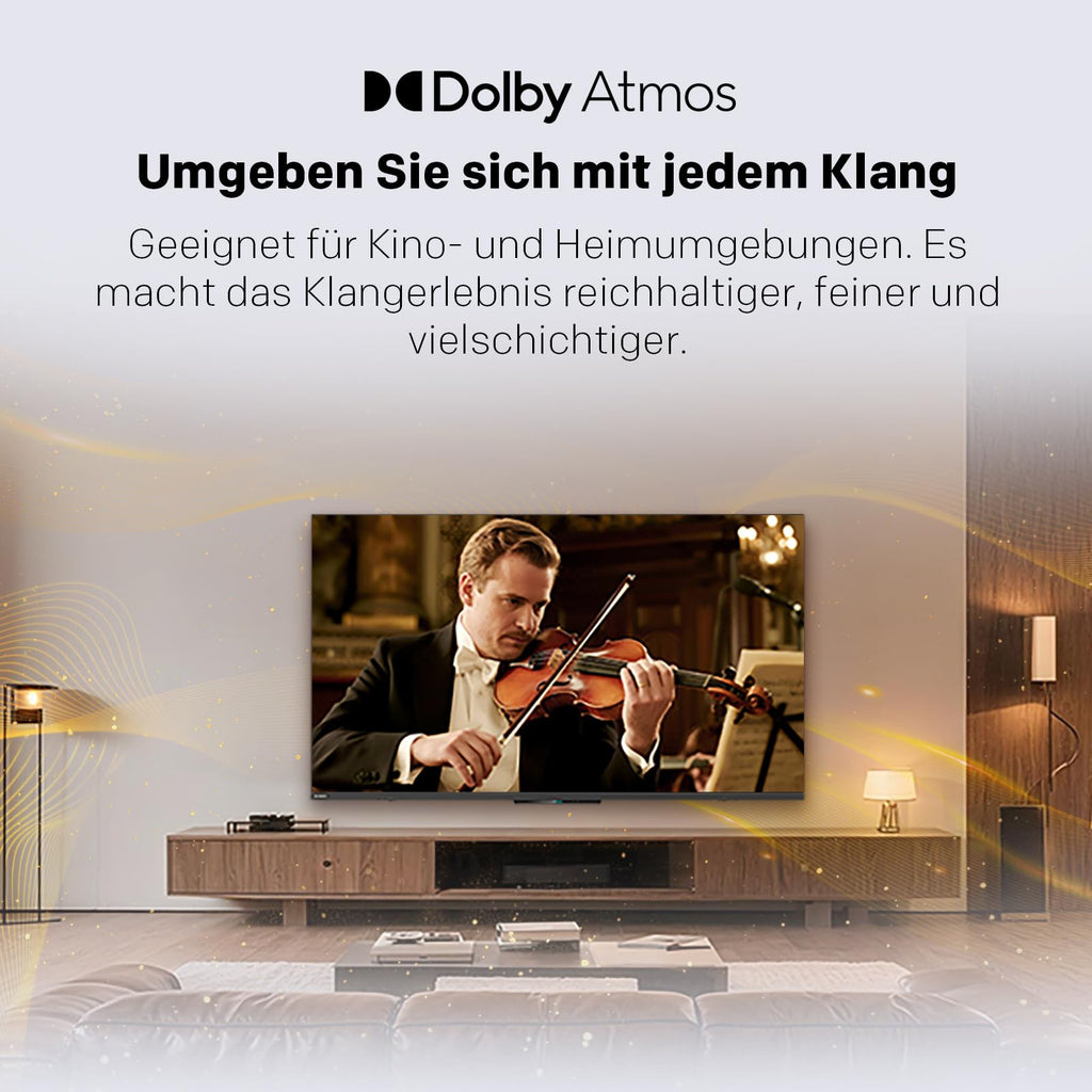 60 Zoll Fernseher QD Mini LED 4K Smart TV Google TV HDR10 Plus Dolby Vision Atmos Local Dimming MEMC 60CGNH70Z